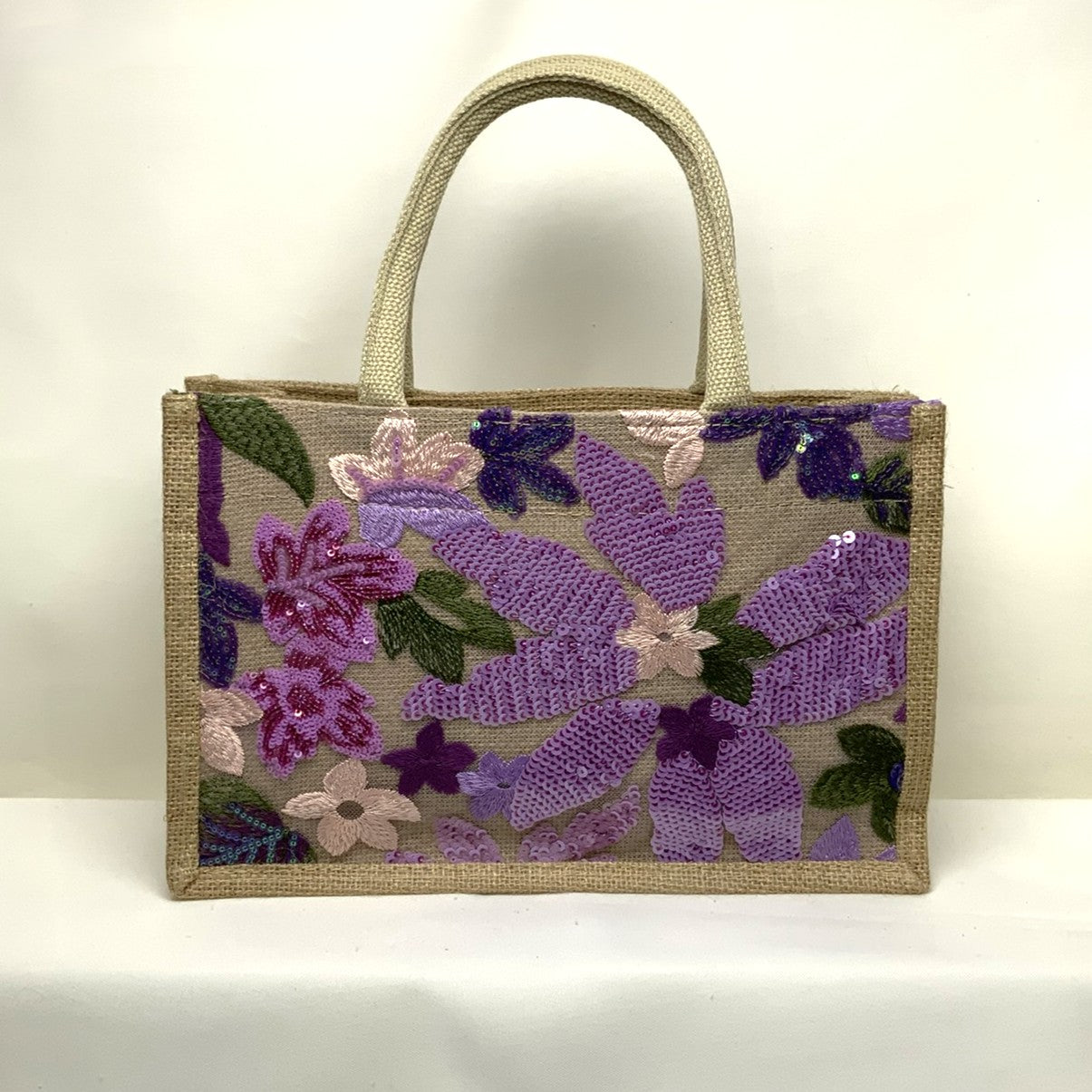 Flower Sequined Tote Bag