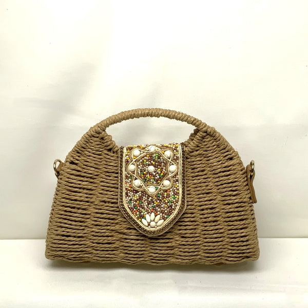 Straw Beaded Handbags (AC-100)