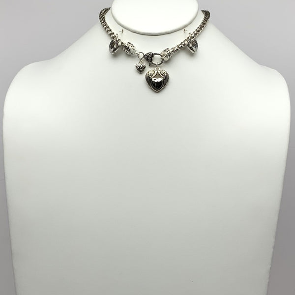 Western Heart Charm Clasp Necklace Set