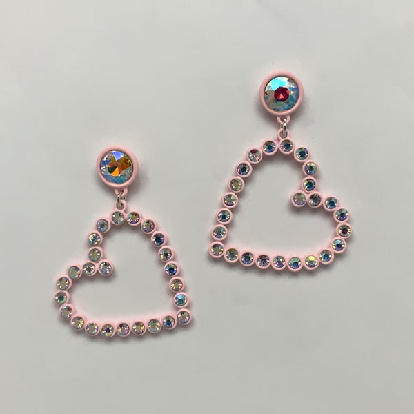 Crystal Heart Drop Earrings