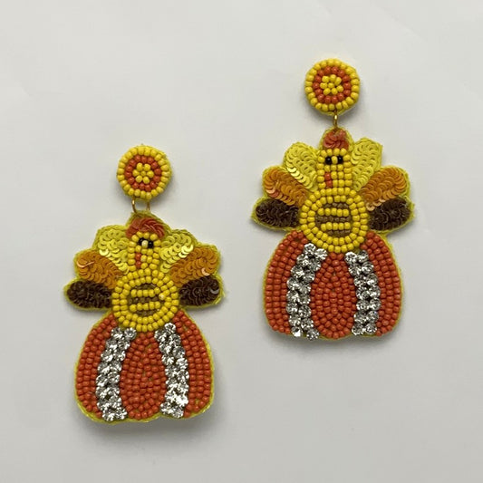 Thanksgiving Turkey Beaded Earrings