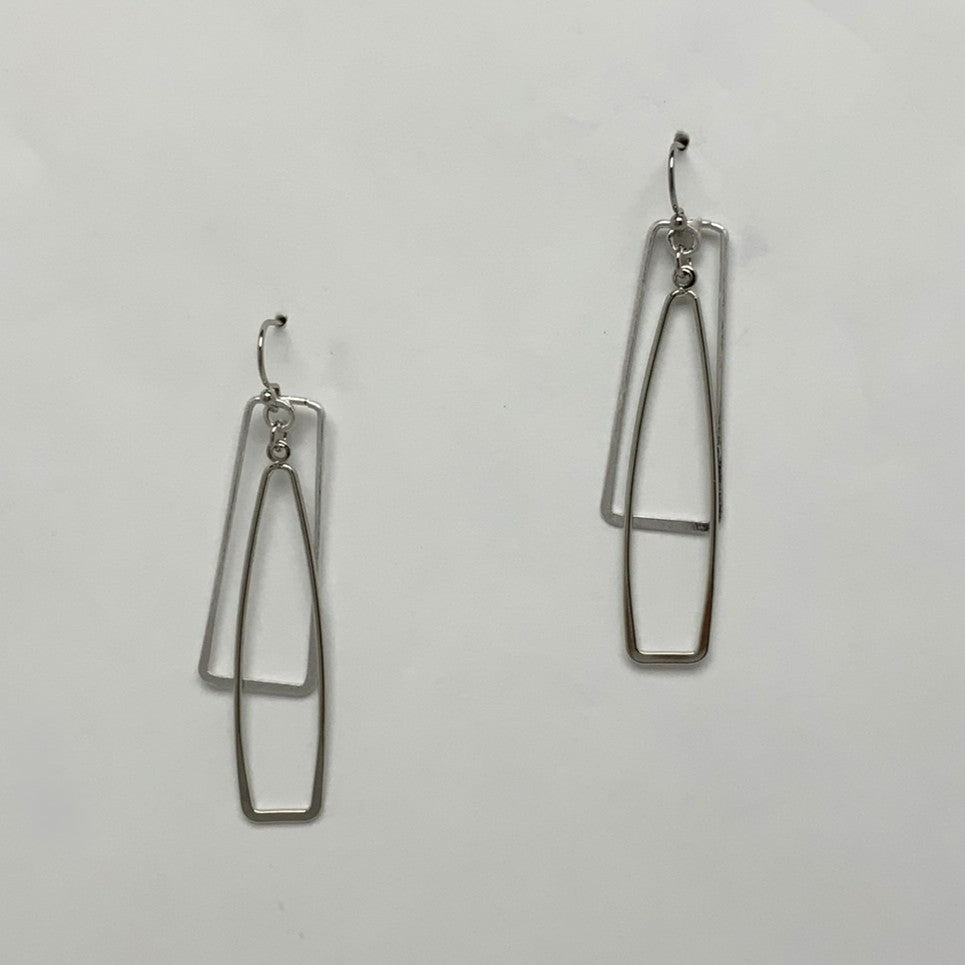 Rectangle Layered Drop Earrings