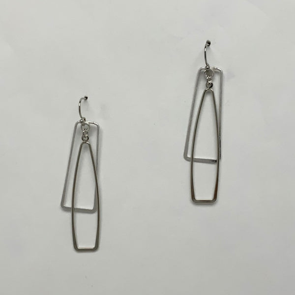 Rectangle Layered Drop Earrings