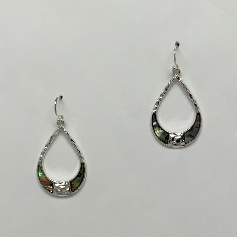 Hammered Abalone Teardrop Earrings