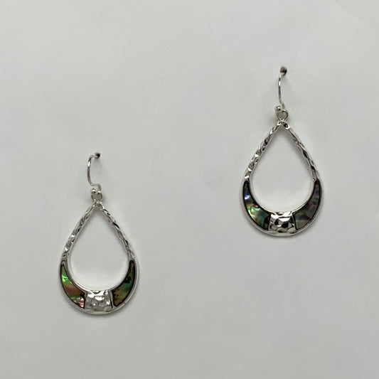 Hammered Abalone Teardrop Earrings