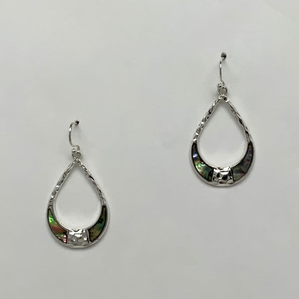 Hammered Abalone Teardrop Earrings