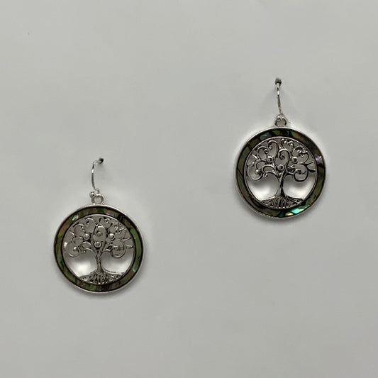Tree of Life Circle Earrings