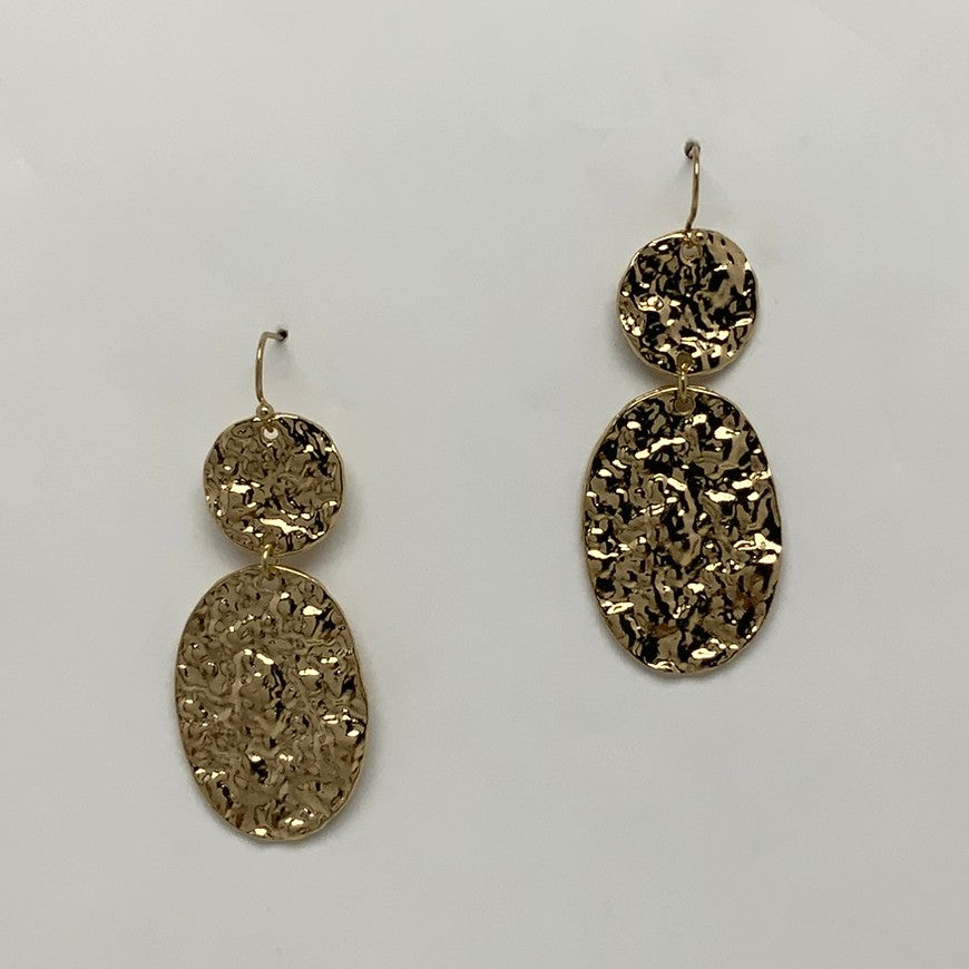 Hammered Oval Earrings