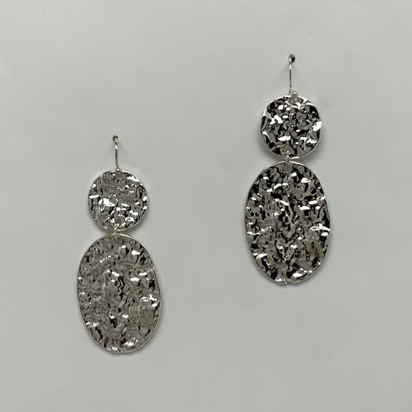 Hammered Oval Earrings