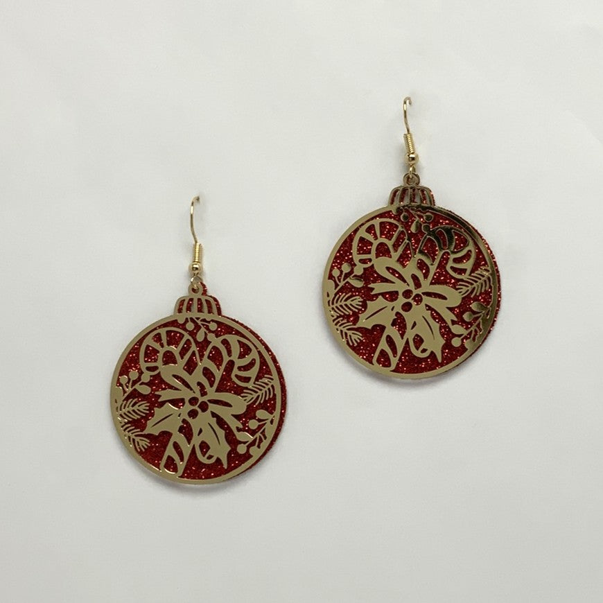 Glittery Candy Cane Earrings