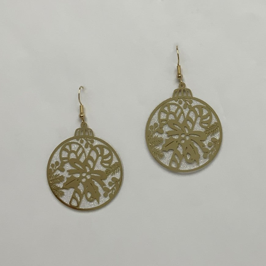 Glittery Candy Cane Earrings