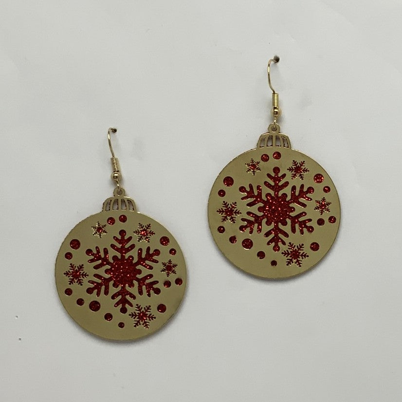 Glittery Snow Flake Earrings