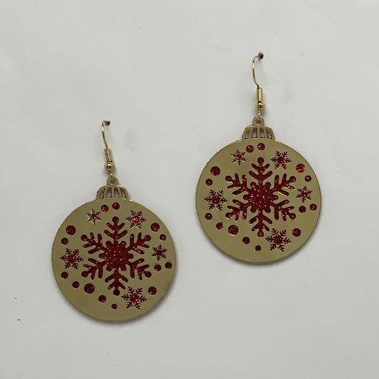 Glittery Snow Flake Earrings