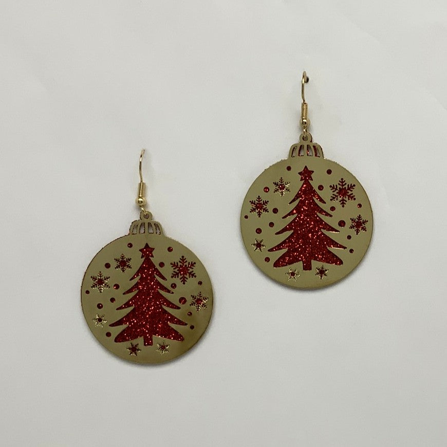 Glittery Christmas Tree Earrings