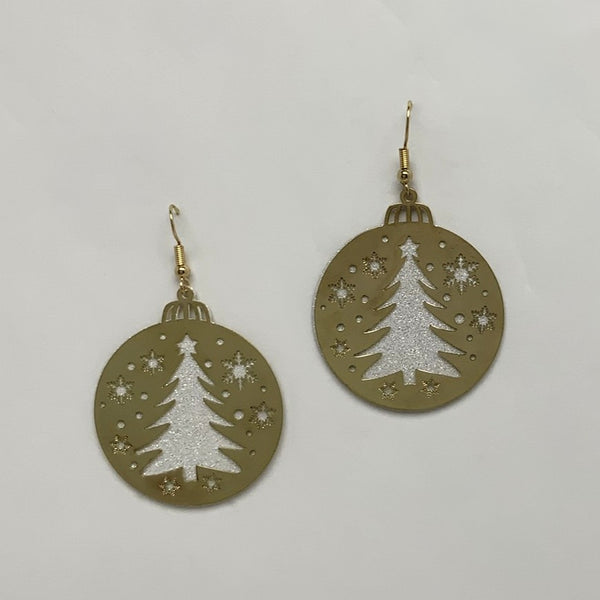 Glittery Christmas Tree Earrings