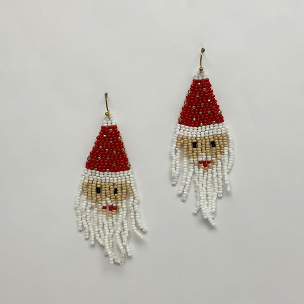 Beaded Santa Earrings