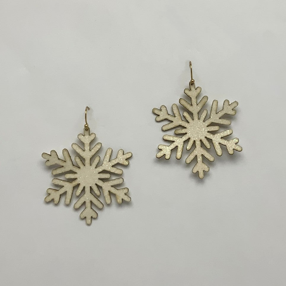 Glittery Snowflake Earrings
