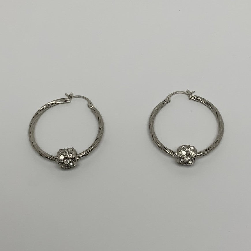 Mid Size Bling Hoop Earrings