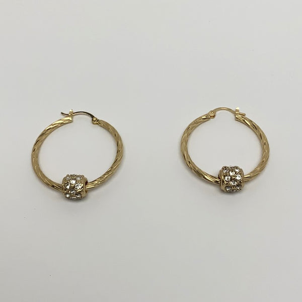Mid Size Bling Hoop Earrings