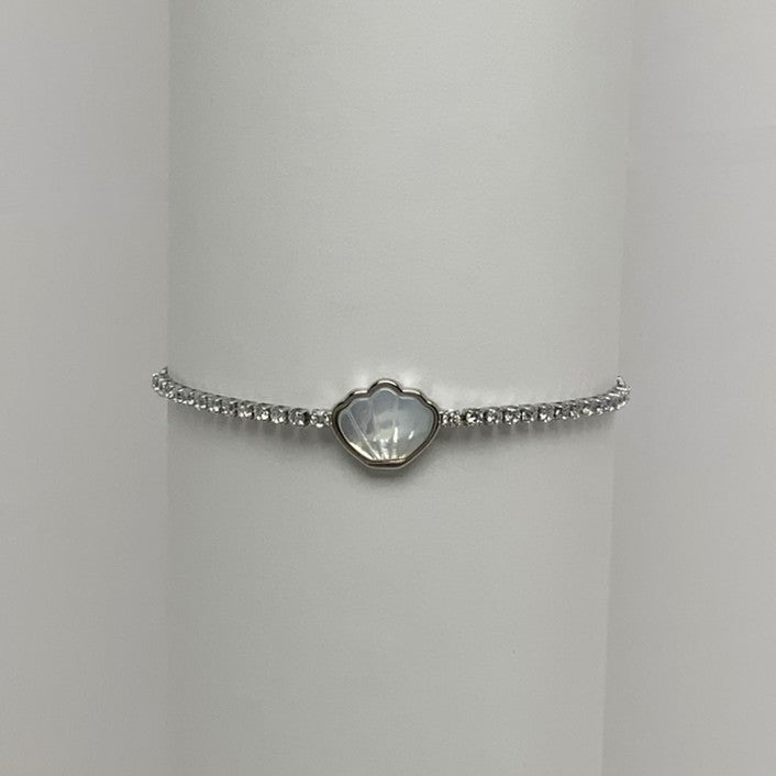 Rhinestone Seashell Bracelet