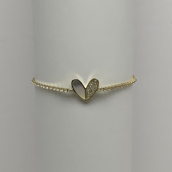 Bling Rhinestone Heart Bracelet