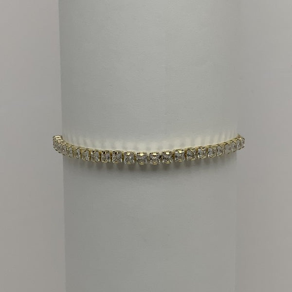 Gold Mid-Size Rhinestones Bracelet