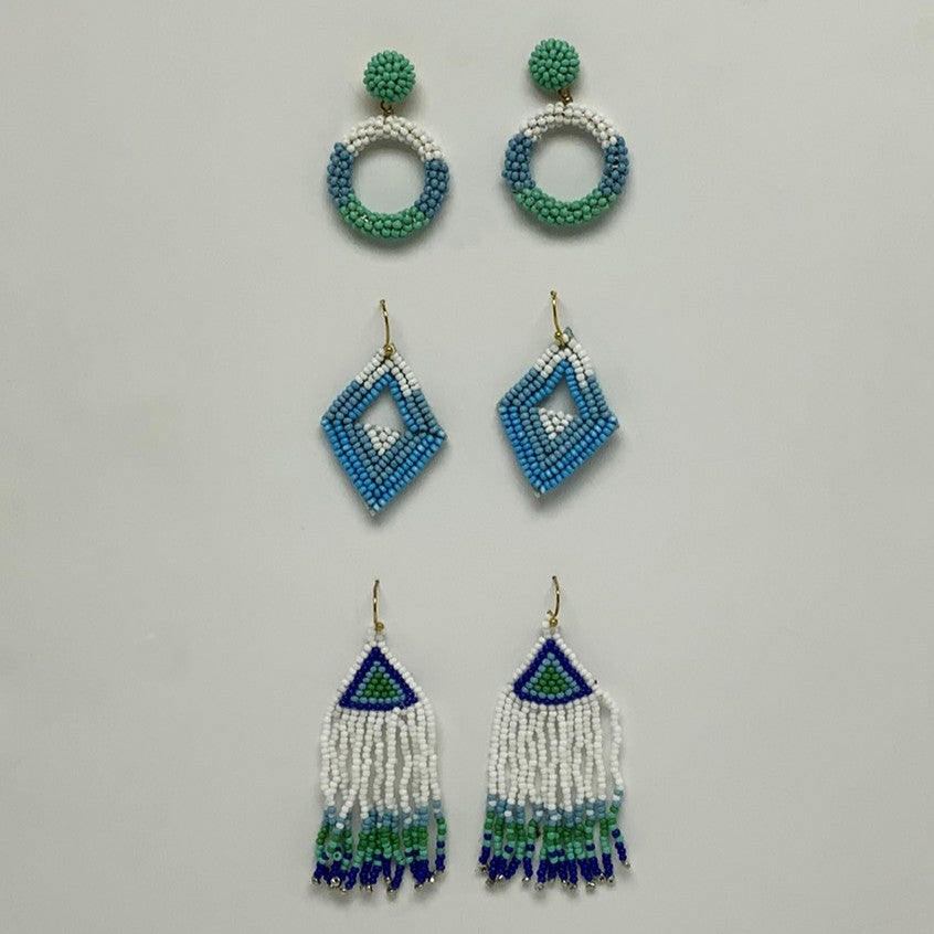 Beaded Design 3 Earrings Set