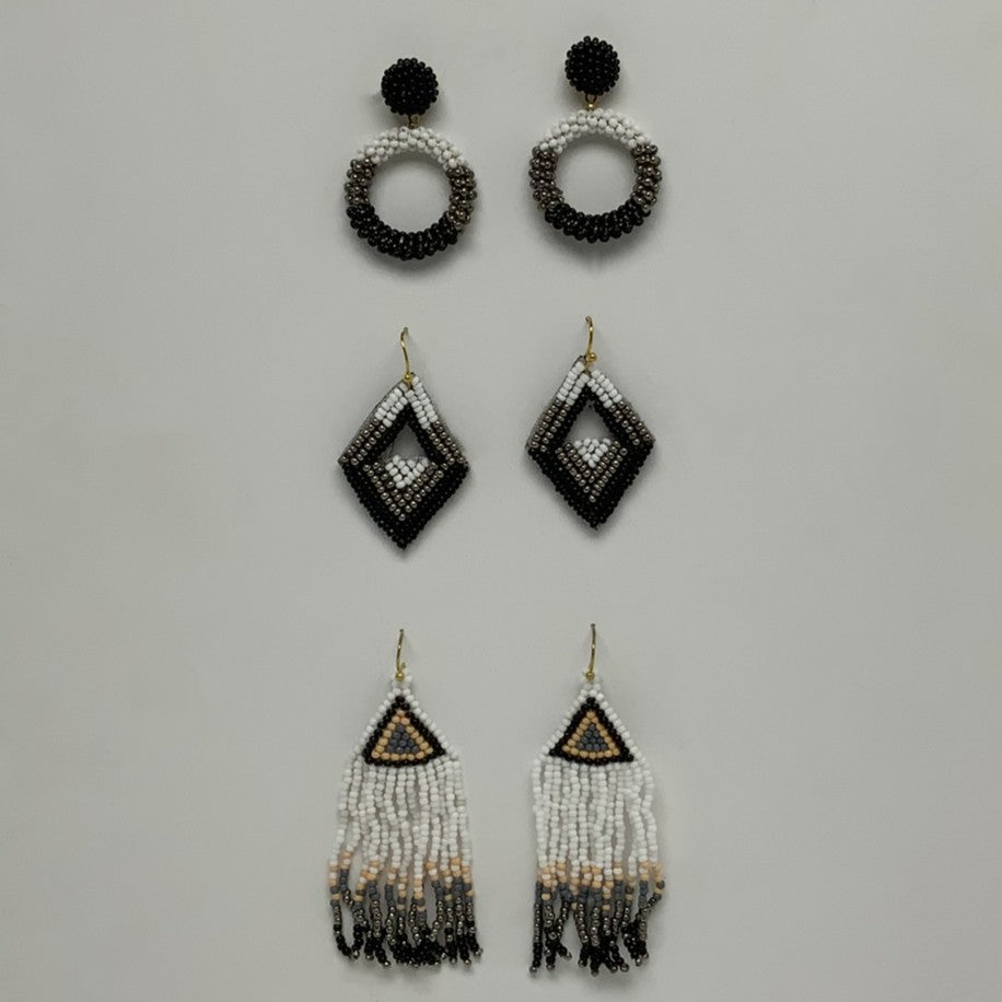 Beaded Design 3 Earrings Set