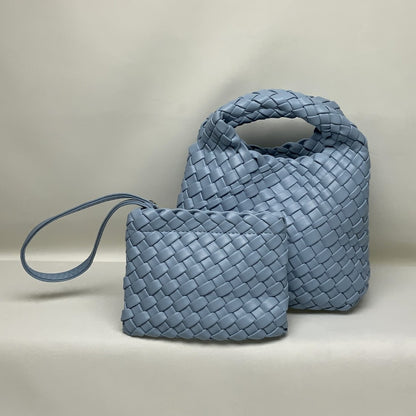 Light Blue Textured Crochet Bag