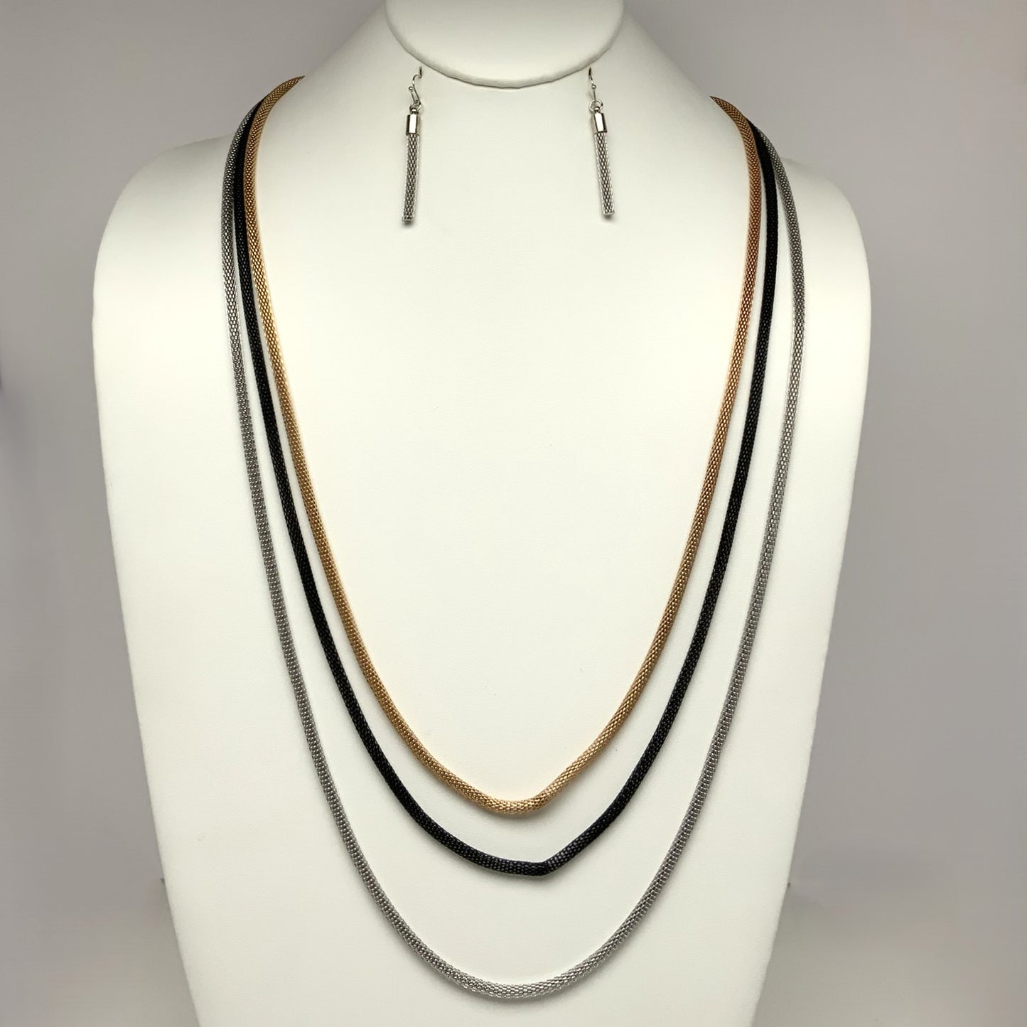 Layered Snake Chain Necklace Set