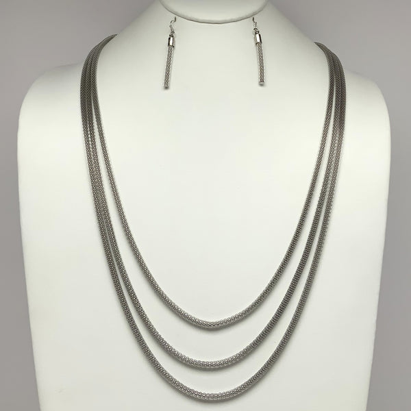 Layered Snake Chain Necklace Set