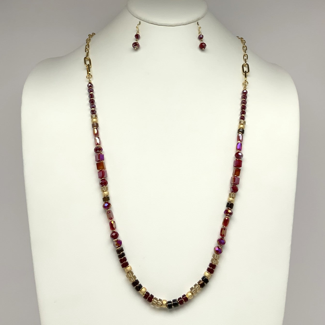Beaded Stone Necklace Set
