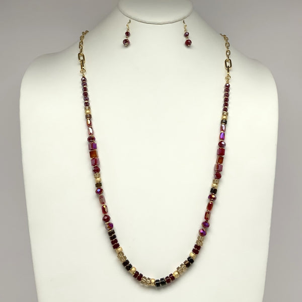 Beaded Stone Necklace Set