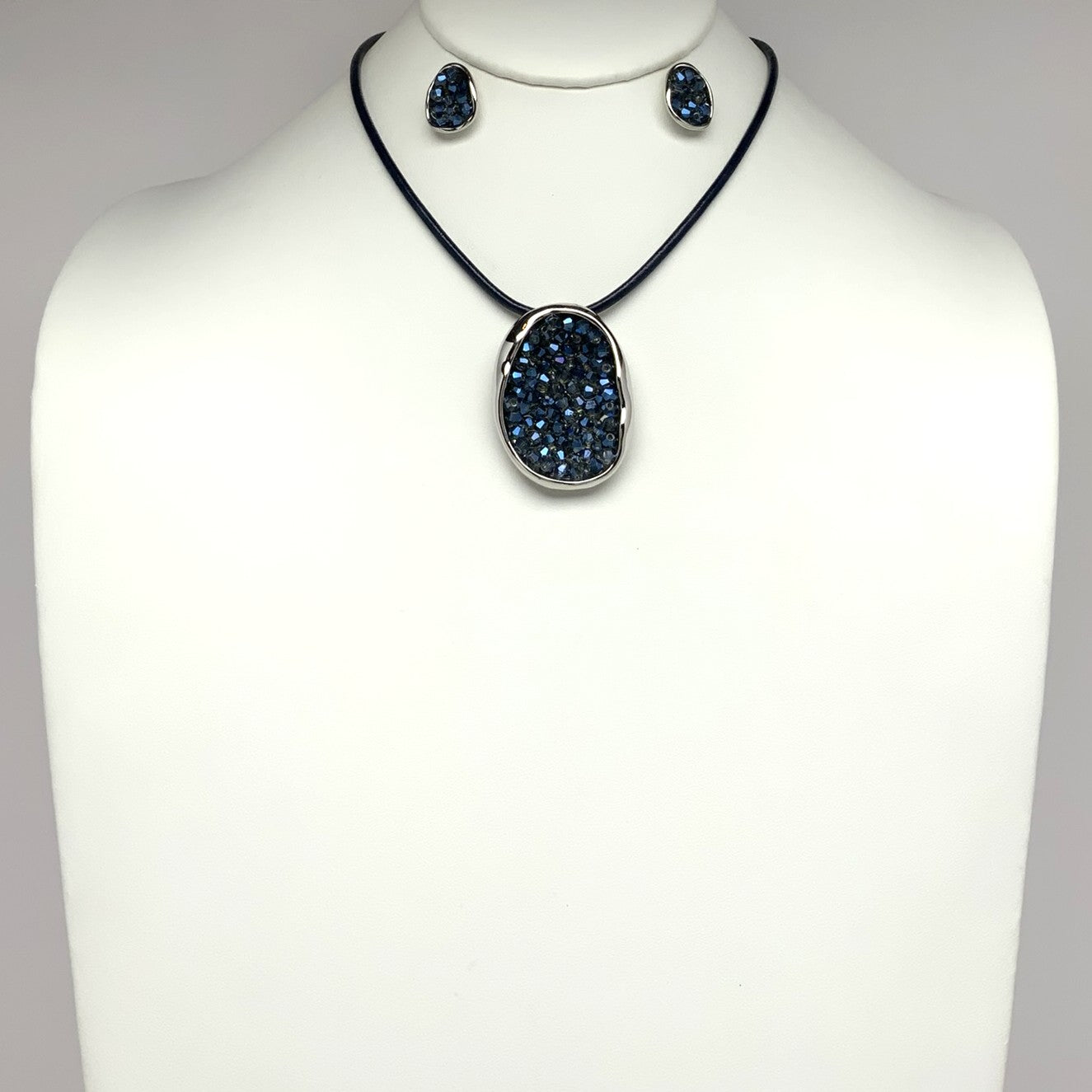 Crystal Pendant Cord Necklace