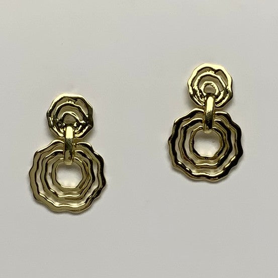 Wavy Circles Clip On Earrings