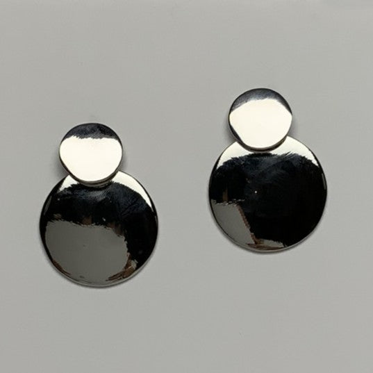 Flat Circles Clip On Earrings