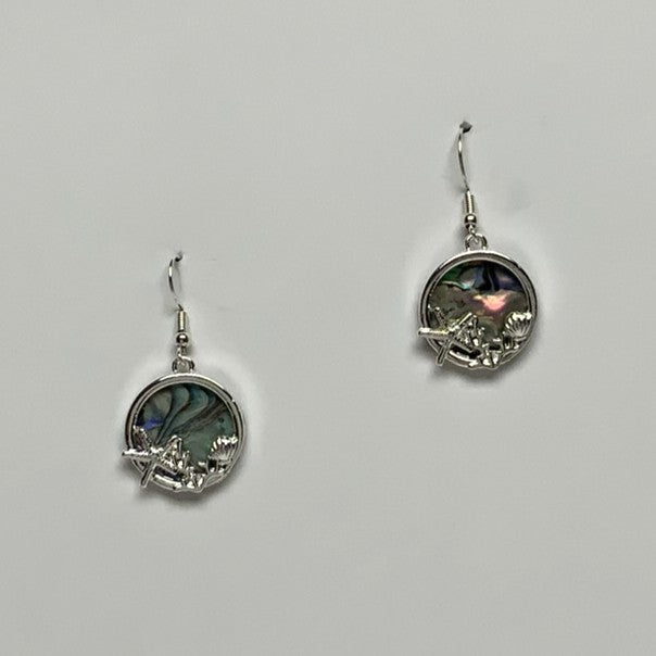 Abalone Circle Sealife Earrings