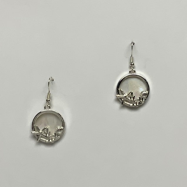 Abalone Circle Sealife Earrings