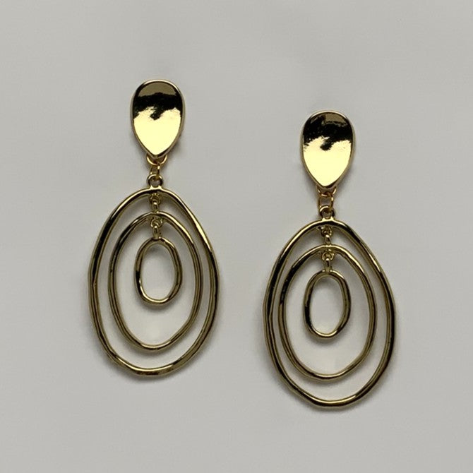Oval  Drop Clip On Earrings