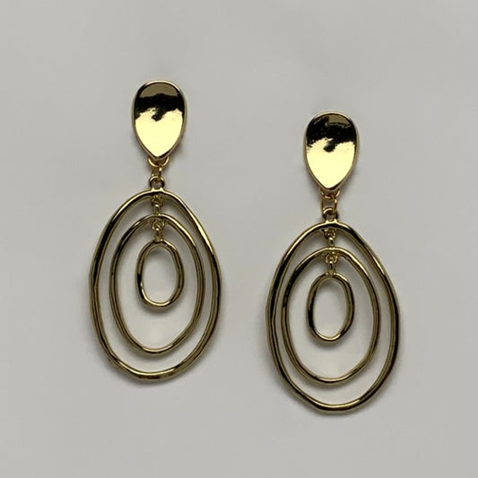 Oval  Drop Clip On Earrings