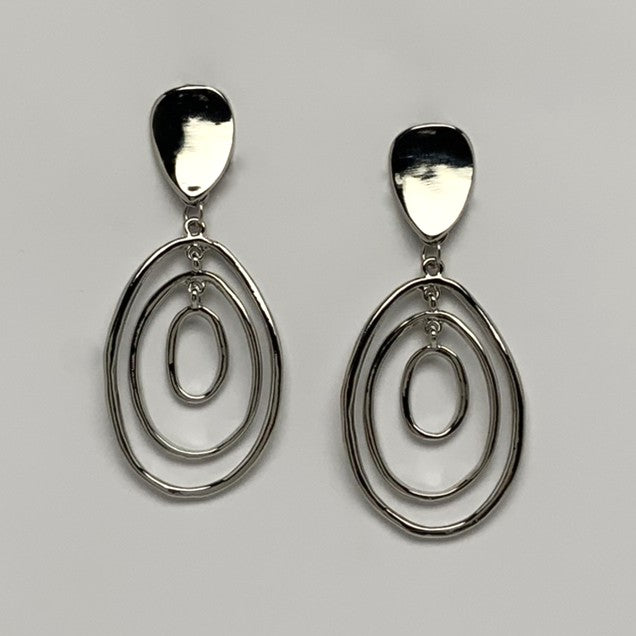 Oval  Drop Clip On Earrings