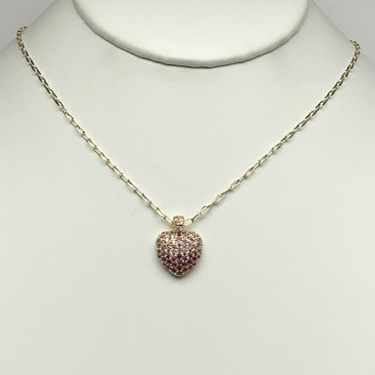 CZ Gradient Heart Necklace