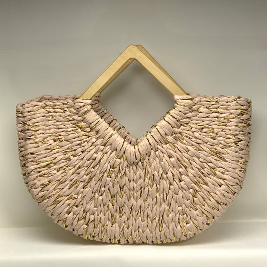 Rhombus Handle Wicker Shine Bag (AC-30)