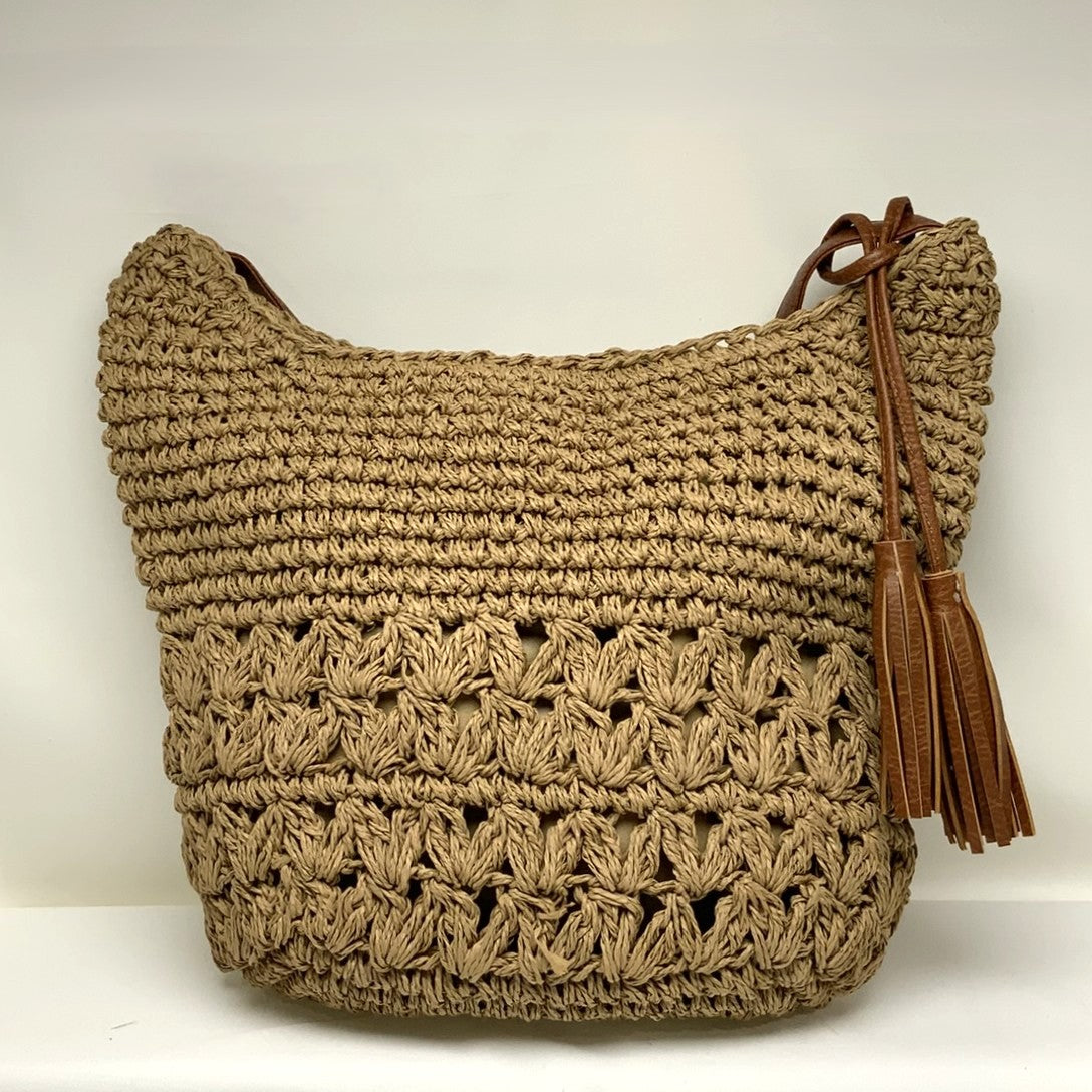 Straw Design with Tassel Shoulder Bag (AC-105)