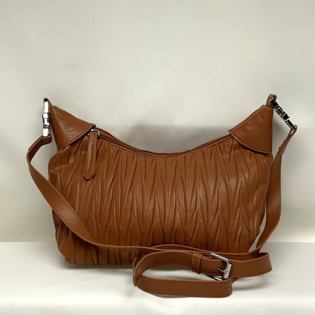 Textured Crossbody Buckle Bag