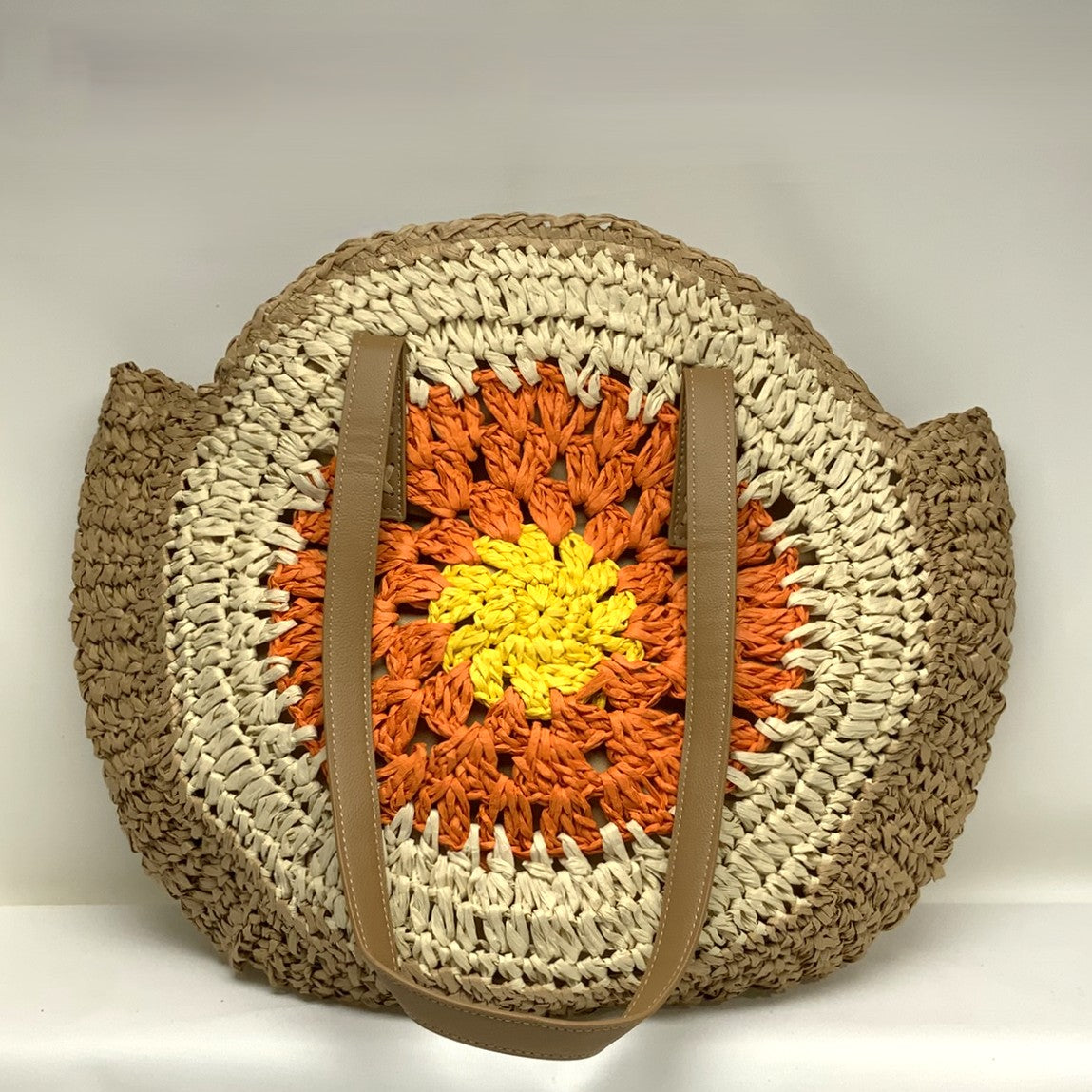 Straw Colorful Flower Pattern Shoulder Bag (AC-69)