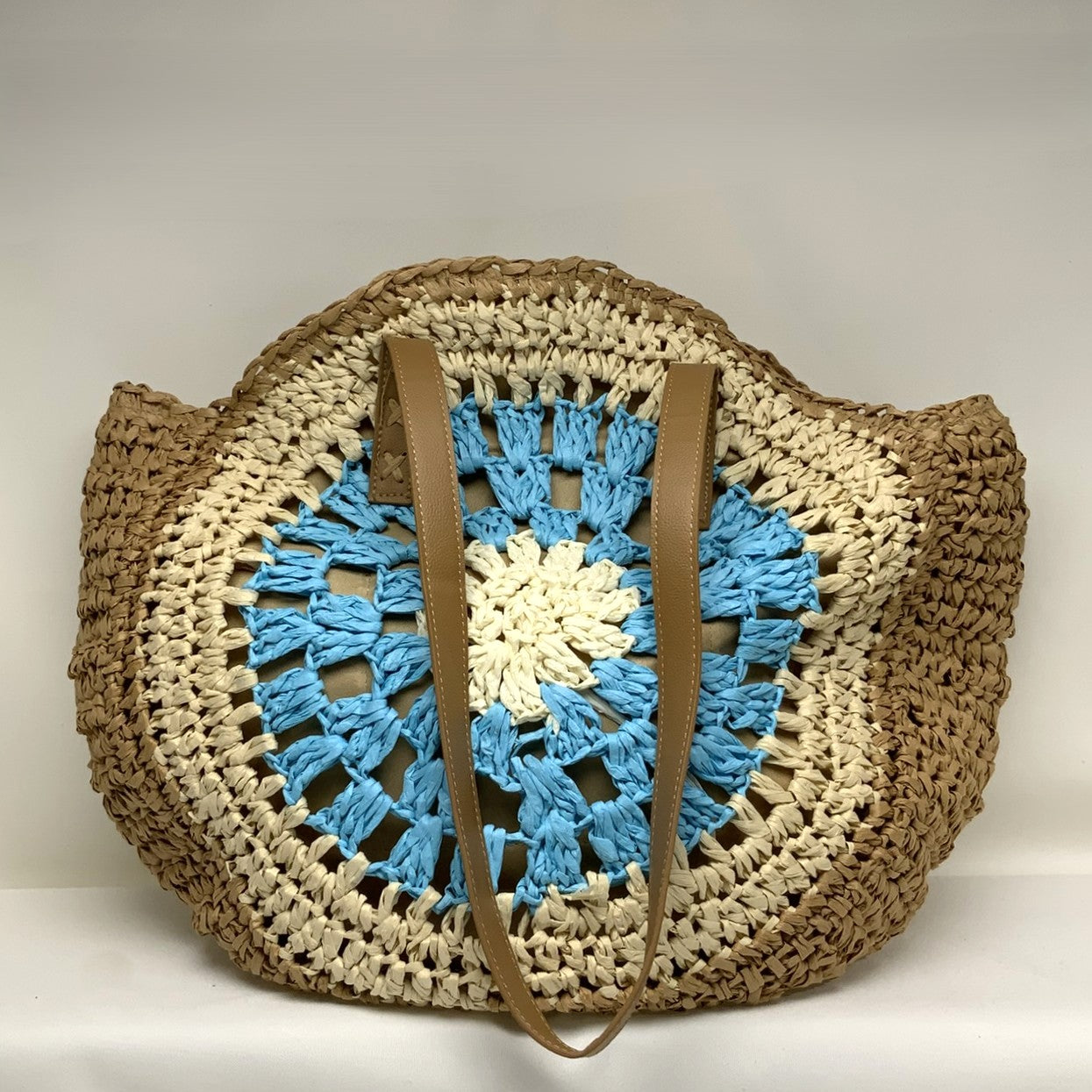 Straw Colorful Flower Pattern Shoulder Bag (AC-69)