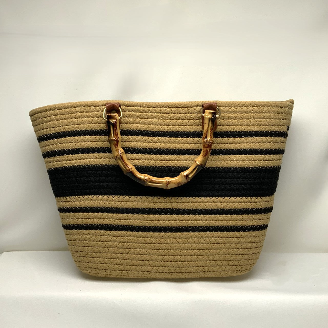 Rope Canvas Bag with Acrylic Bamboo Handle (AC-47)