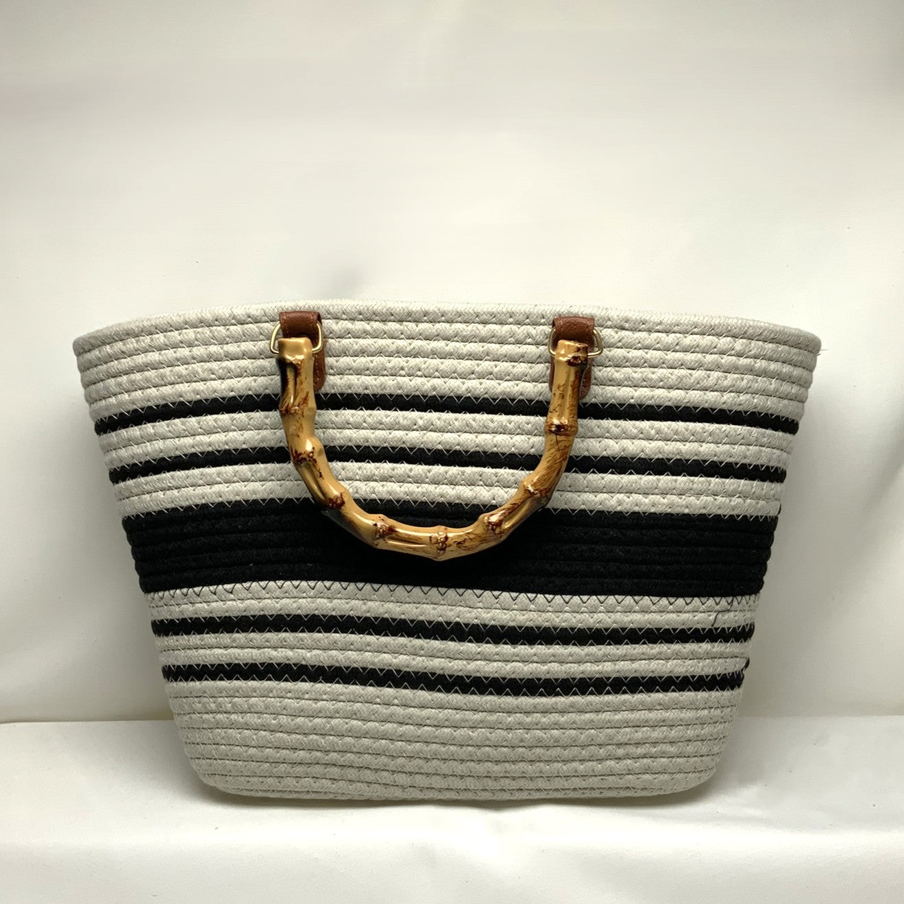 Rope Canvas Bag with Acrylic Bamboo Handle (AC-47)