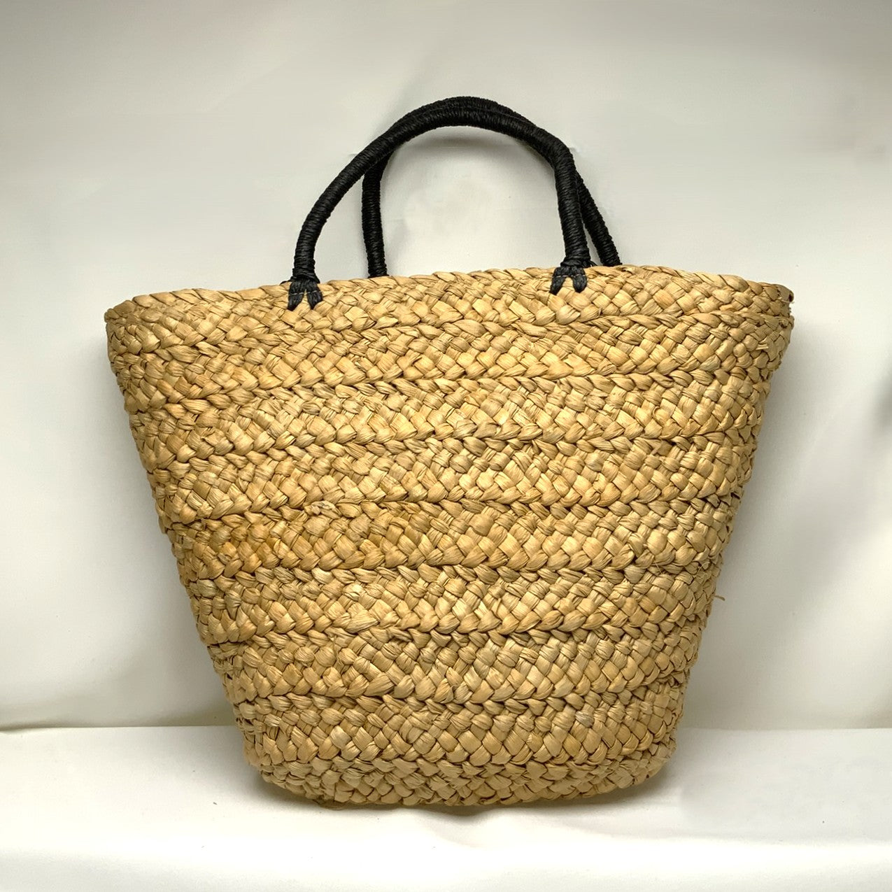 Twine Canvas With Black Handle Handbag (AC-55)